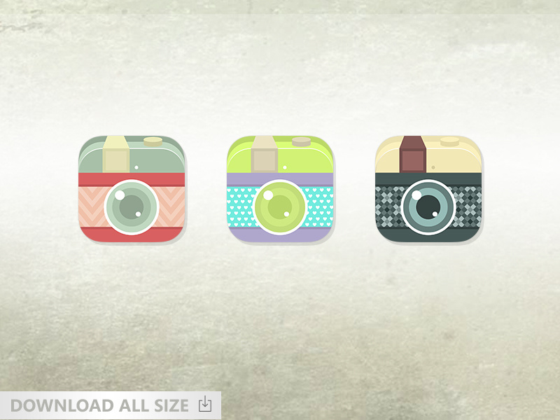 Vintage Flat Camera Icon For Ios camera photo freebie free icon ios ios7 flat vintage retro simple icons