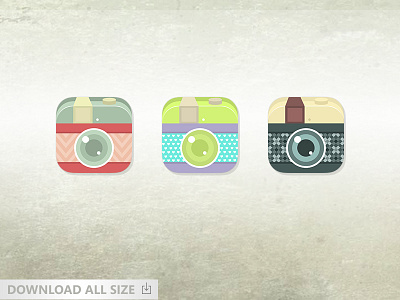 Vintage Flat Camera Icon For Ios