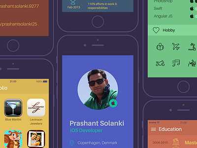 iOS Developer CV app app design cv icons ios8 iosdeveloper iphone ui design