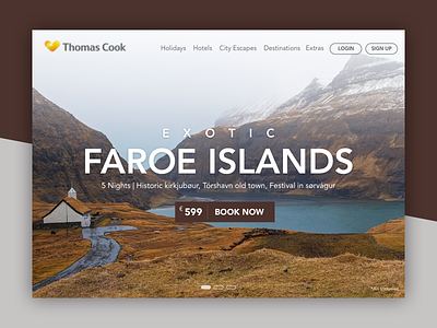 Daily UI | Day003 | Landing Page 003 dailyui faroe flat holiday interface islands landing product tourism travel ui