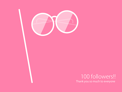 100 followers - Thank you :) 100 dribbble followers gandhi milestone network social thanks ui design vector