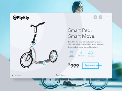 E-Commerce Shop 012 bike buynow dailyui ebike eshop minimal slider smart technology transport