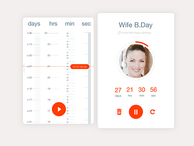 Countdown Timer 014 clock countdown dailyui flat minimal number slider time timer wife