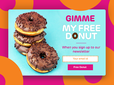 Popup 016 dailyui design donut email free minimal newsletter offer popup ui
