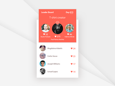 Leaderboard 019 activity dailyui design friend leaderboard level rank shot ui