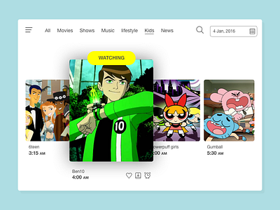 TV app 025 app ben10 cartoon dailyui ipad kids media shows tv tvapp watch