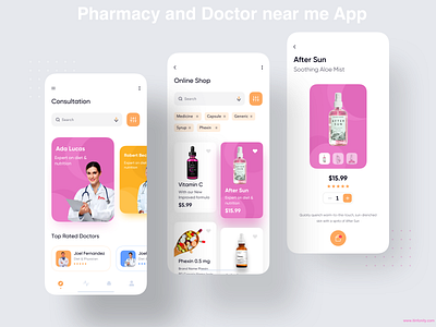 Pharmacy and Doctor near me App android app appdesign delivery app doctor app doctor appointment ionic ios app java javascript laravel medical app mobileappdevelopment native app photoshop php react native swift ui ux