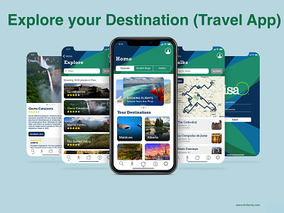 Explore your Destination - Travel App android app ionic framework ios app java javascript laravel photoshop react native travel app travel planner webdevelopment