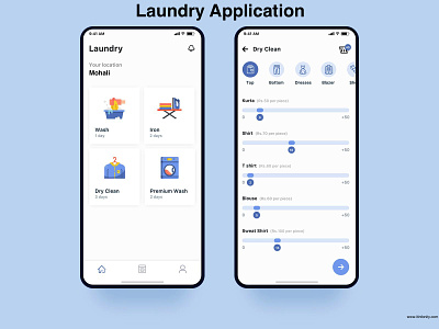 Laundry Service App android app ionic framework ios app java javascript photoshop php react native swift ui ux webdevelopment