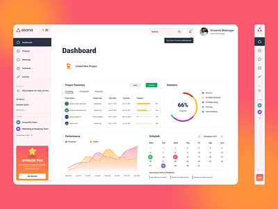Project Management Dashboard business businessanalyst dashboard design figma innovation leadership management planning priority productivity project projectmanagement projectmanager projectplanning success team timemanagement virtualassistant work