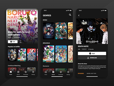 Anime Streaming App - Concept