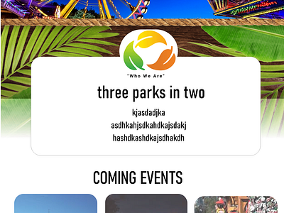 Bollywood theme park landing page