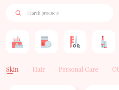 main landing page for beauty product design ui ux