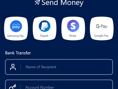 finance app ui for sending money app design ui
