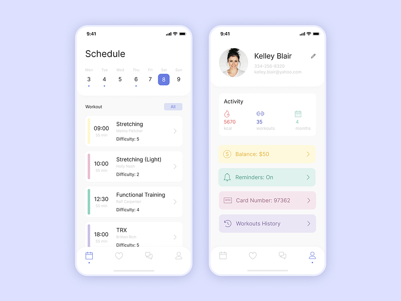 Mobile Fitness App — UI/UX Design by Yellow on Dribbble