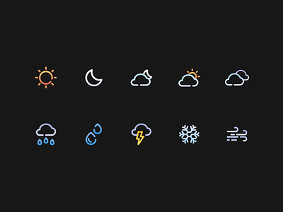 Weather — Icon Pack app icons colorful free freebie icon icon pack icon set icons illustration minimal mobile ui ui design weather