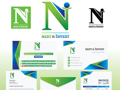 NEST AND INVEST identitydesign logo