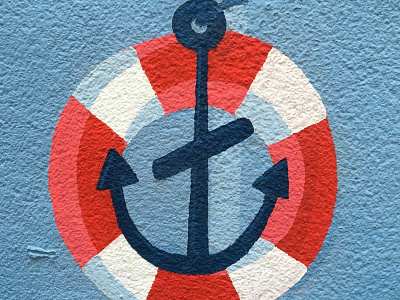 Anchor anchor art design graffiti graphic design illustration minimal mural art nantes sail sailboat