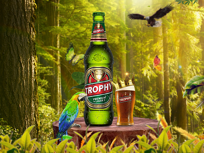 Creative Flyer Design for Trophy Lager Beer