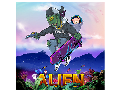 Rema's Alien Digital Album Cover Art artwork brand design branding cover art flyer