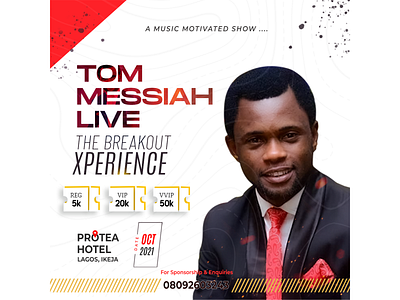 Tom Messiah Live brand design branding design flyer
