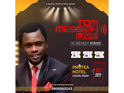 Tom Messiah Live Flyer brand design branding design flyer