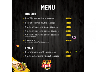 Fast Food Menu brand design branding design flyer