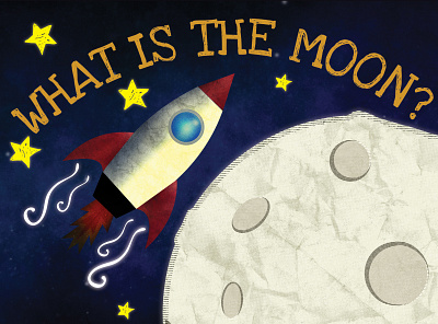 What is the moon? book childrens book design illustration moon publish space