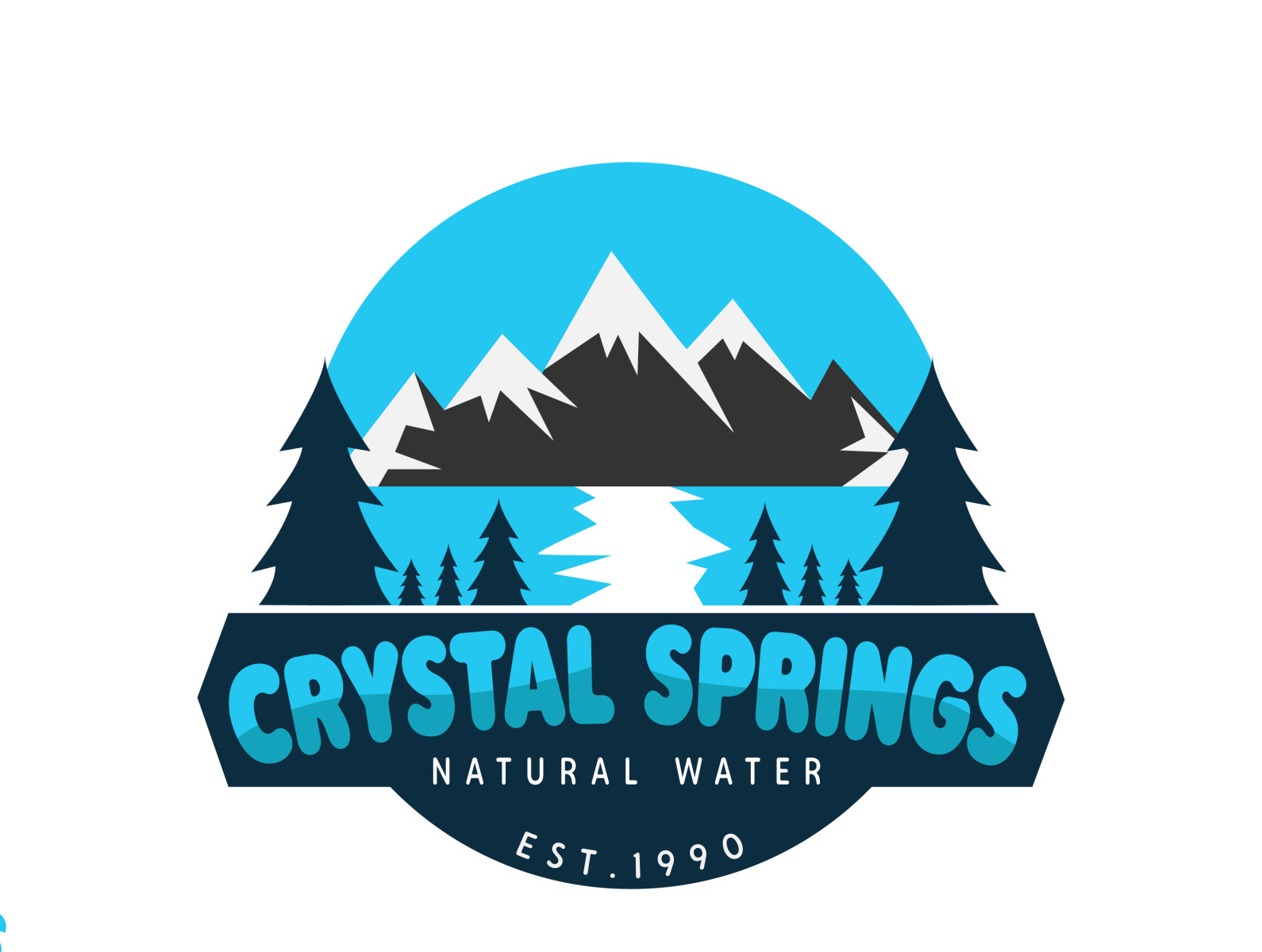 Crystal Springs water company logo by MH Design Studio on Dribbble