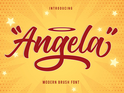 Angela-Modern Brush Font 3d angela animation branding font font handwritten graphic design handmade lettering logo logo branding treend ui