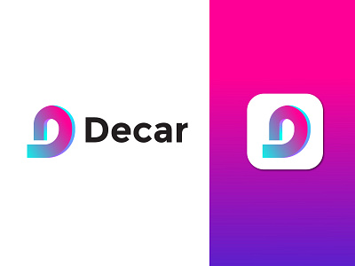 Decar D mark logo app icon logo best designer best shot brand identity company logo concept creation creative logo dribbble best shot gradient illustration letter based lettering lettermark logo logo mark logodesign logotype minimalism minimalist modren logo