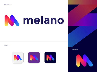 Melano logo branding app icon best designer best logo color concept creative logo logo design logo designer logo mark logo marks logo mekar logodesign logotype media melano modern new logo template trend 2021