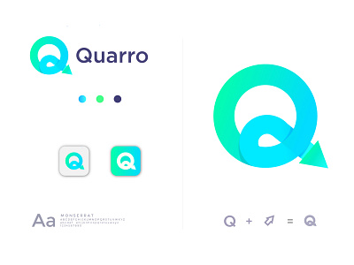 Quarro logo design abstract branding clean concept creative logo logo design logo mark logodesign minimal minimalist modern monogram logo