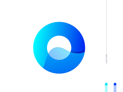 O and water monogram blue concept gradient logo logo designer logo mark logodesign minimalist modern modren monogram monogram logo ocean sea trend 2021 water