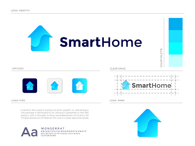 smart home logo design branding abstract app brand identity brand mark branding clean concept creative home house icon logo logodesign logomark logos monogram logo real estate rental