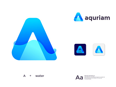 aquriam logo design abstract aqua aquarium best designer best logo best shot brand identity branding concept creative fish logo logo mark logodesign modern modren logo monogram logo trend 2021 water water drop