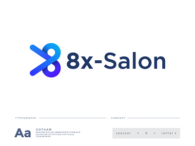 Minimalist 8x-salon logo  concept