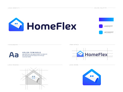 Homeflex logo abstract branding concept creative design flat home home design home for sale house identity logo logo design logodesign logos modern paper project rental