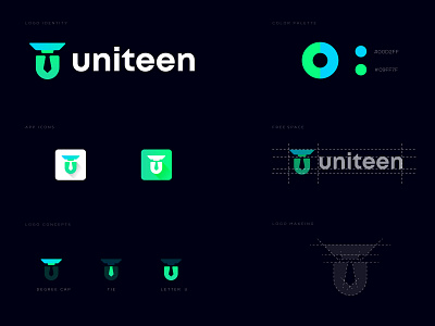 Uniteen U letter school  logo