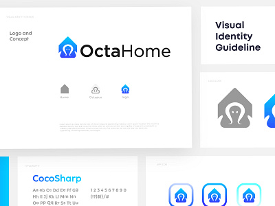 Octahome logo branding abstract app icon logo best logo brand guidelines brand identity branding conceptual logo creative home logo logodesign logos modern octopus sea seafood trending logo visual identity