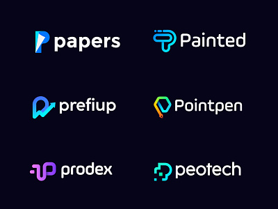 modern p letter logos