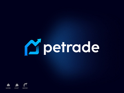 petrade | real estate | modern logo design abstract best logo branding business conceptual logo consulting grow growth home house letter p logo logo design logo mark logodesign modern real estae startup trade up