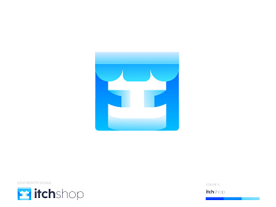 itch shop | e commerce logo design branding clean e commerce e commerce logo logo logo design logo mark online saas saas product shop shopping small business small shop symbol