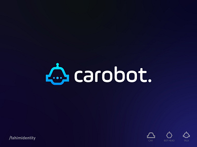 Carobot logo design ai artificial intelligence best logo designer car carobot communication conceptual design logo logo design logodesign mark modern robot saas system tech