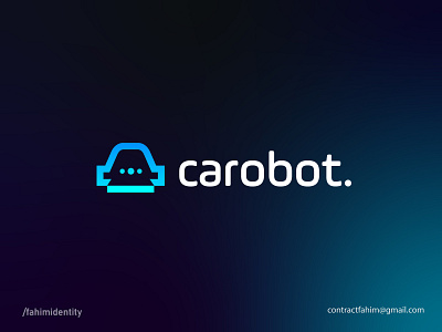 carobot logo concept || ai logo ai artificial intelligence auto logo auto sales and service automotive branding car chat concept discord logo logo design logodesign modern robotic saas talk tech