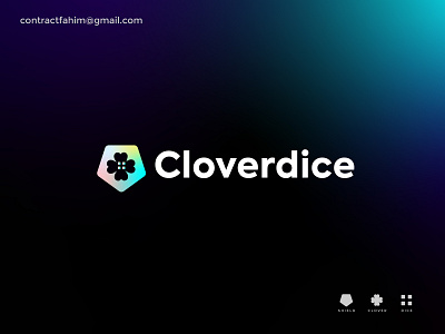 Logo design for Cloverdice clover clover logo colorful dice guard identity logo logo design logo mark logodesign minimal modern secure security shield
