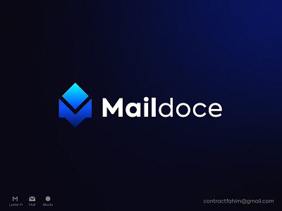 Maildoce logo design blocks creative gmail gmail logo letter logo letter m logo logo design logo mark m mail modern monogram safe secure security