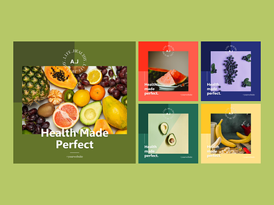 Instagram Post Collection | Eat Fruits design fruit health healthylife instagram media modern post social template ui
