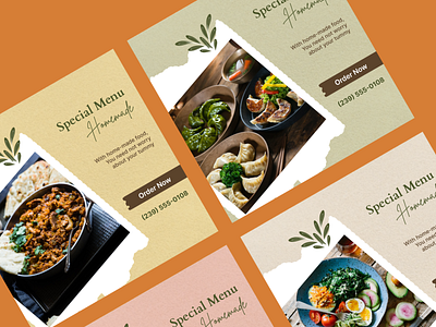 Instagram Post Collection | Special Menu 🥗 ad design banner food graphic design homemade instagram media menu post social story