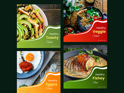 Instagram Post Collection | Healthy Food 🥗 ad design design food fruit healthy instagram media post salad social vegetables